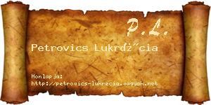 Petrovics Lukrécia névjegykártya